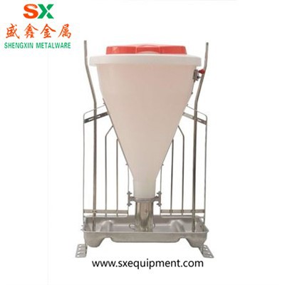 Doppelseitige Edelstahl-Futtertröge für Schweine